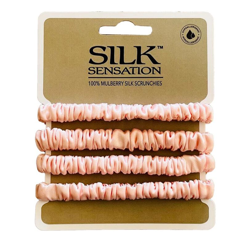 Silk Sensation Small Silk Scrunchies - 4pk image number 0